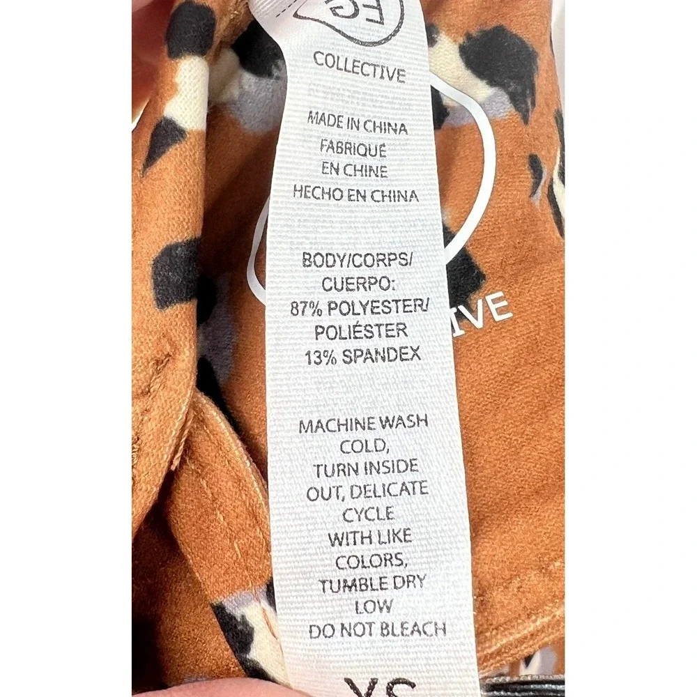 Sage Collective Sports Bra XS Lion Leopard Print Double Strap Padded NWT